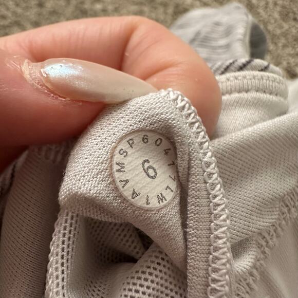 Lululemon gray & white striped cross-strap sleeveless tank top size 6 - Picture 5 of 7